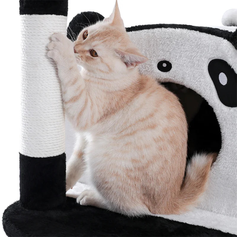Cute Panda Cat Tree With Condo