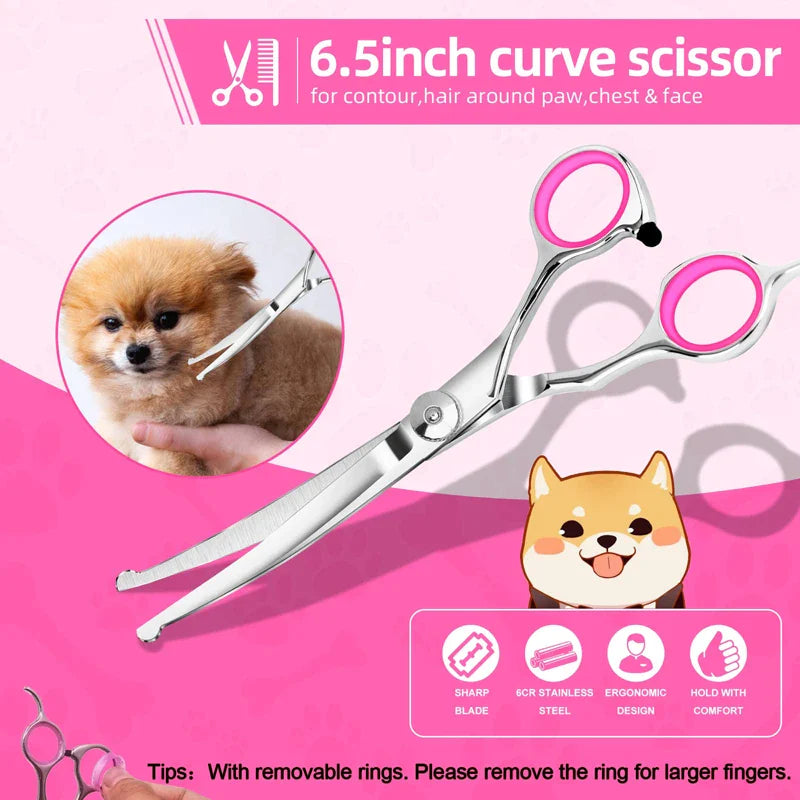 Stainless Steel Safe Dog Grooming Scissors Kit