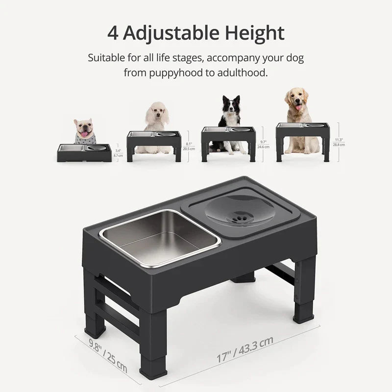 4 Levels Elevated Dog Bowls