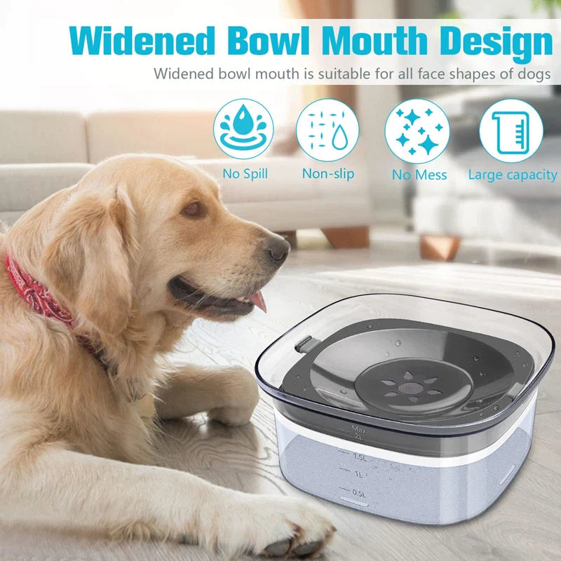2L Visible Level Slow Drinking Dog Bowl