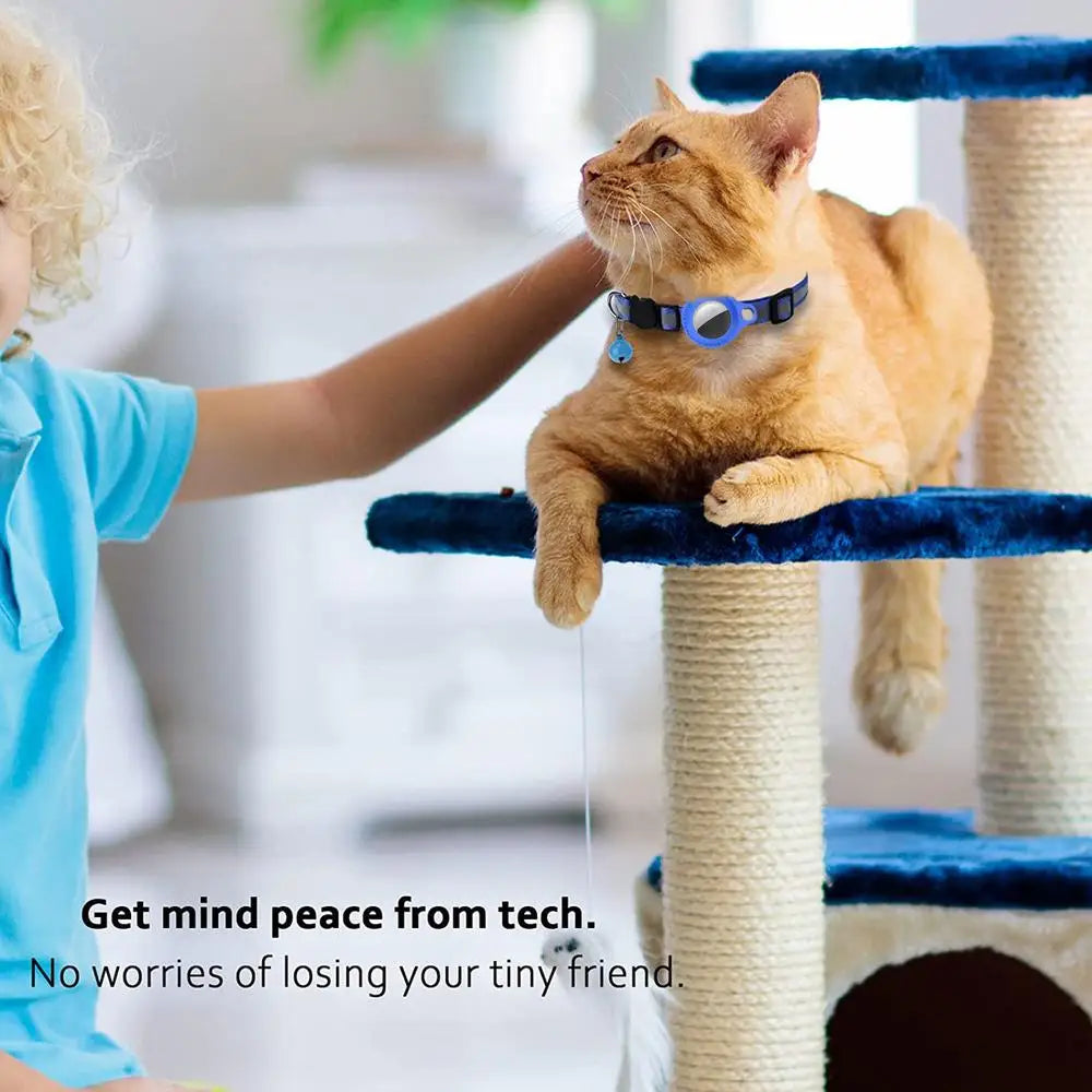 Reflective & Bell Pet AirTag Collar