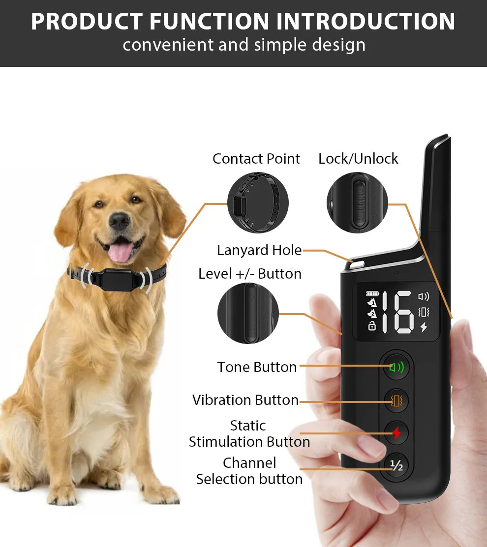 3 Training Modes Beep Vibration Dog Training Collar