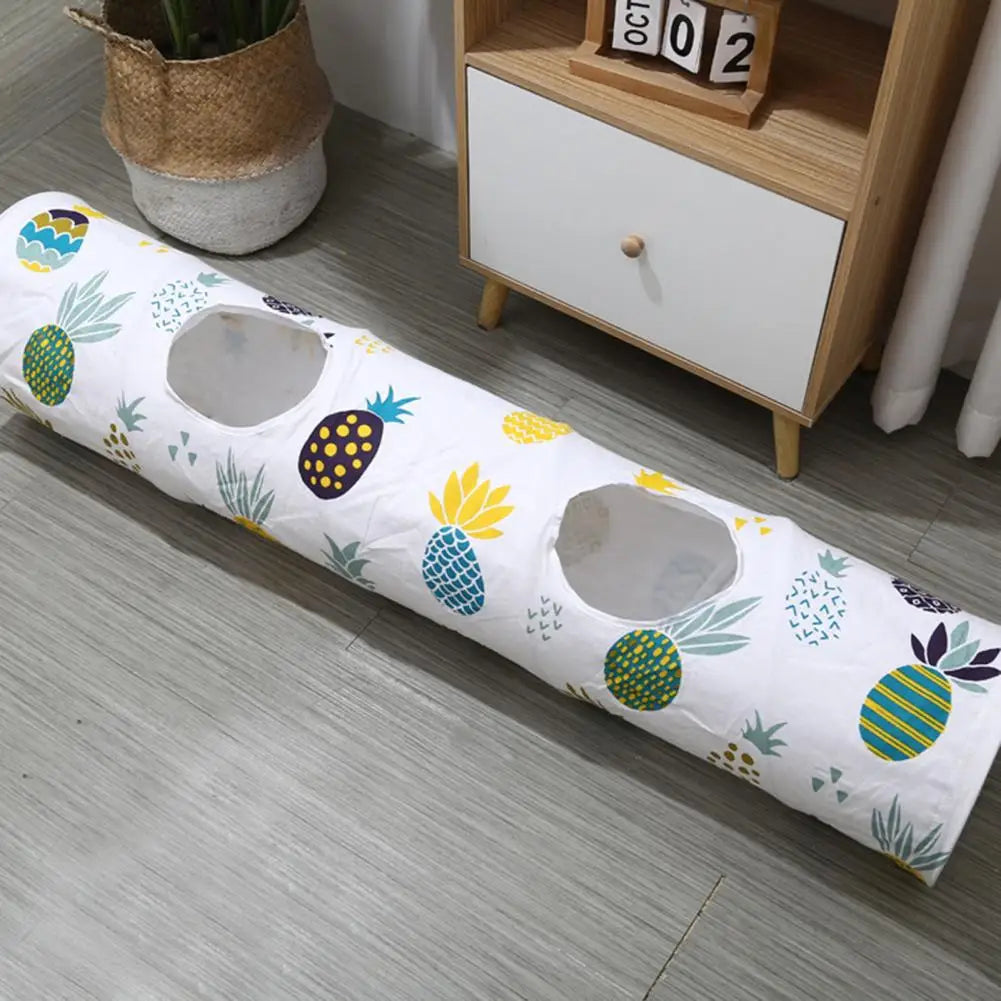 Foldable Fruit Print Cat Tunnel