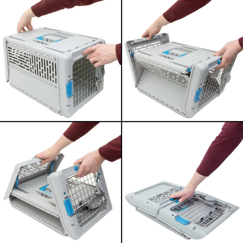 19" Collapsible Plastic Pet Kennel