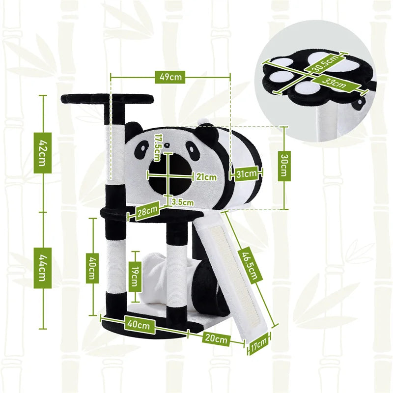Cute Panda Cat Tree With Condo