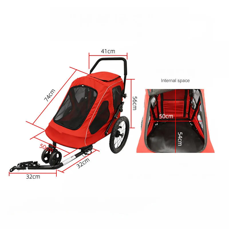 20 Inch Big Wheel Pet Bicycle Trailer