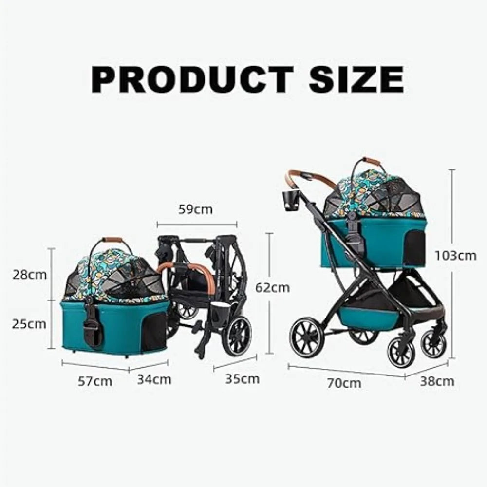 Leather Handle Pet Carrier & Stroller