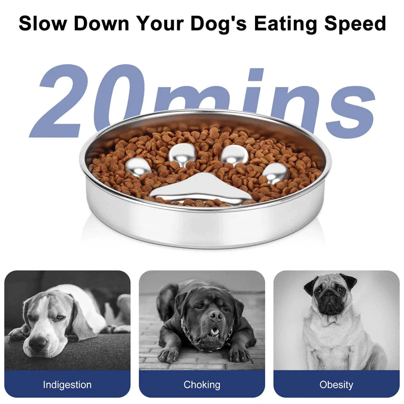 High End Stainless Steel Anti-Gulping Dog Bowl
