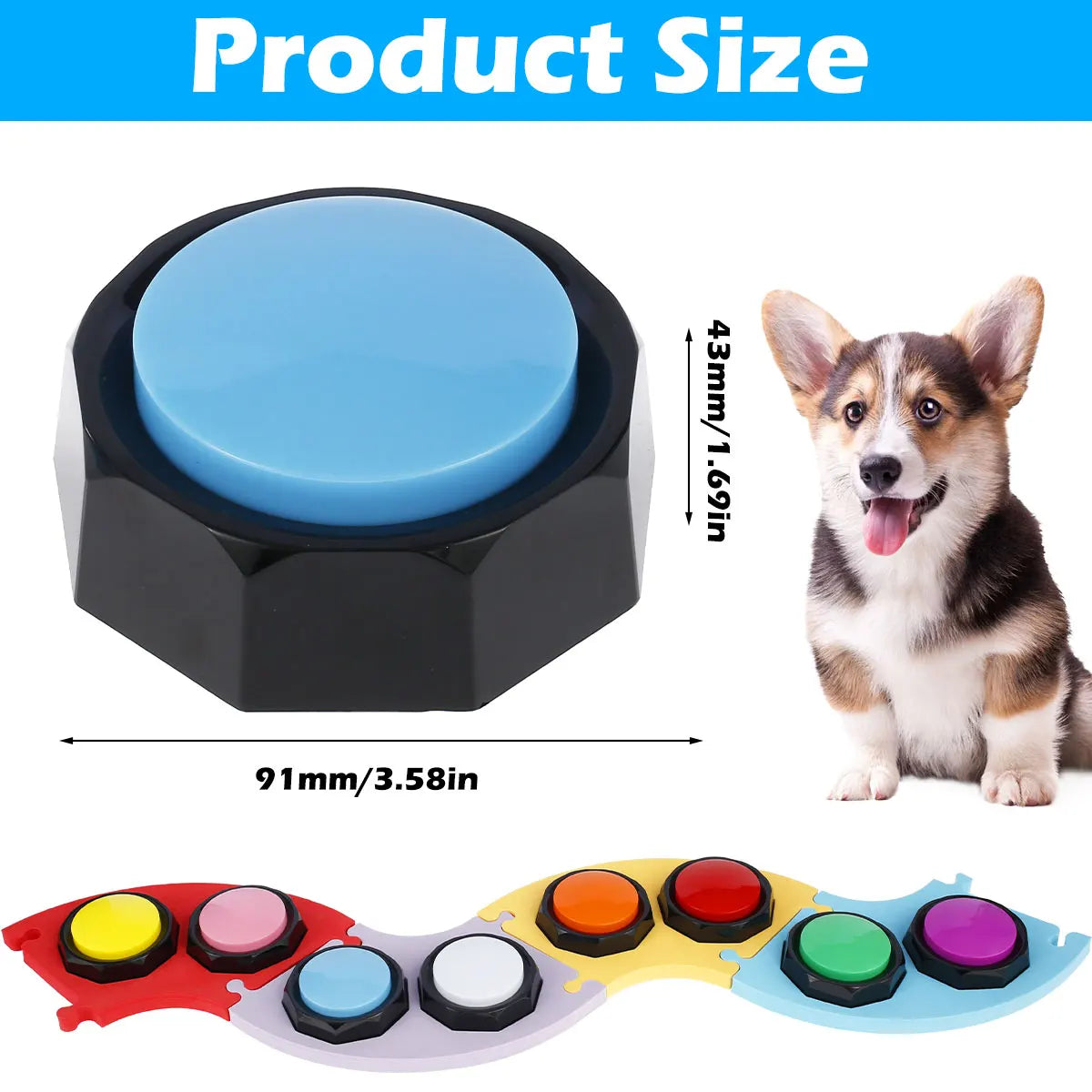 8Pcs Dog Talking Button With EVA Mat
