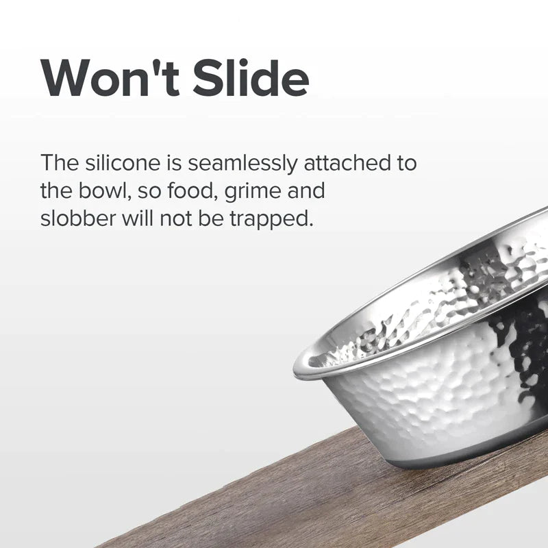Luxury Hammered Stainless Steel Dog Bowls