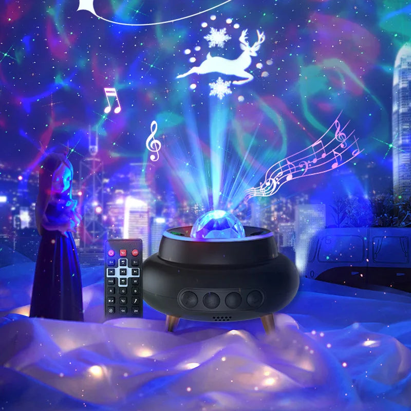 Xmas Elk Water Wave LED Starry Sky Projector