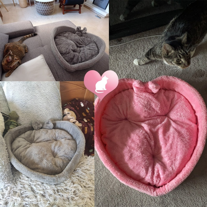 Cute Heart Shaped Cat Bed