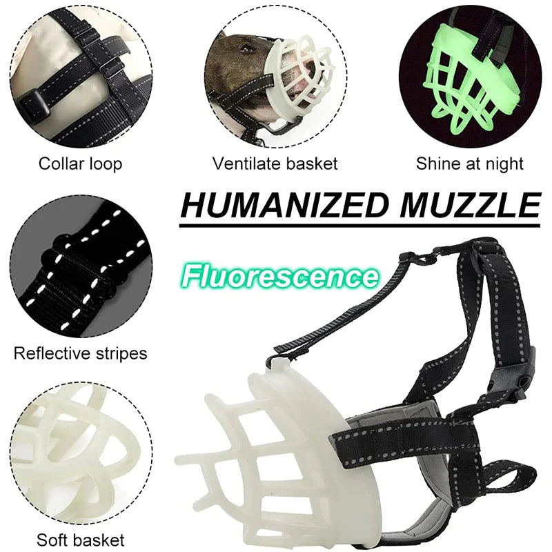 Fluorescence Adjustable Dog Muzzle