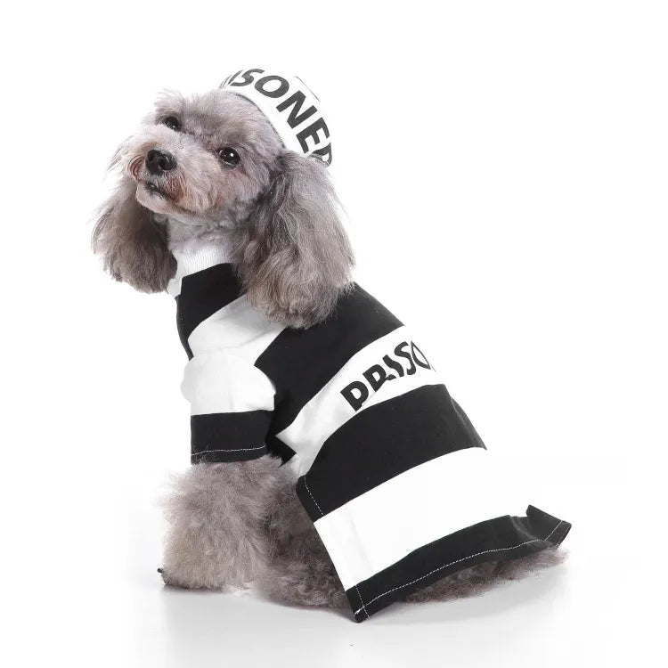 Funny Halloween Prisoner Dog Costume