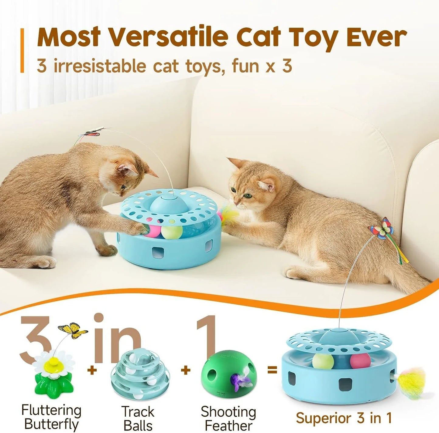 3-in-1 Smart Interactive Cat Toy