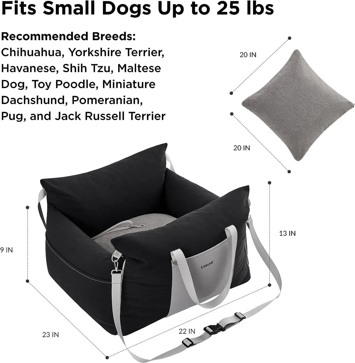 Luxury Padded Cotton Dog Car Booster