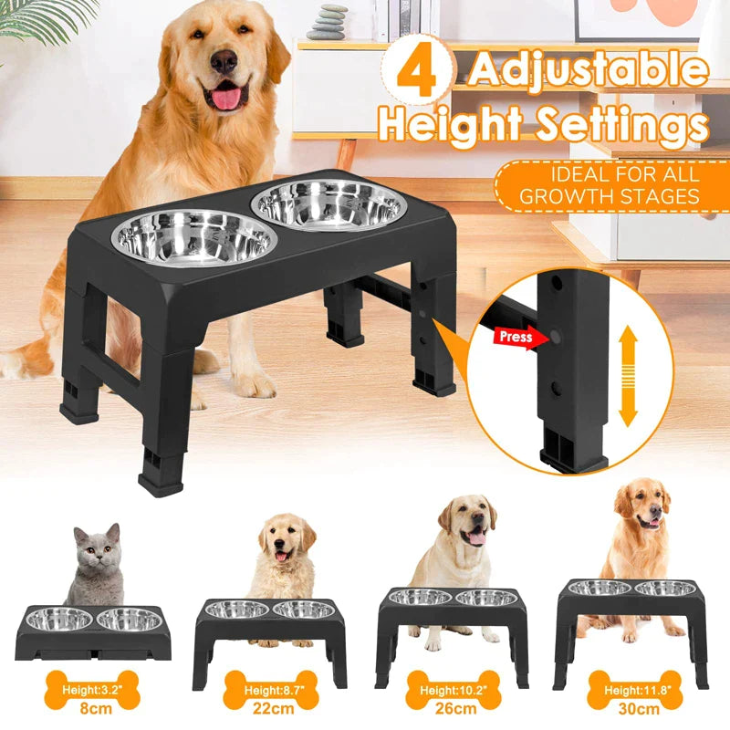 4 Height Adjustable Dog Bowl