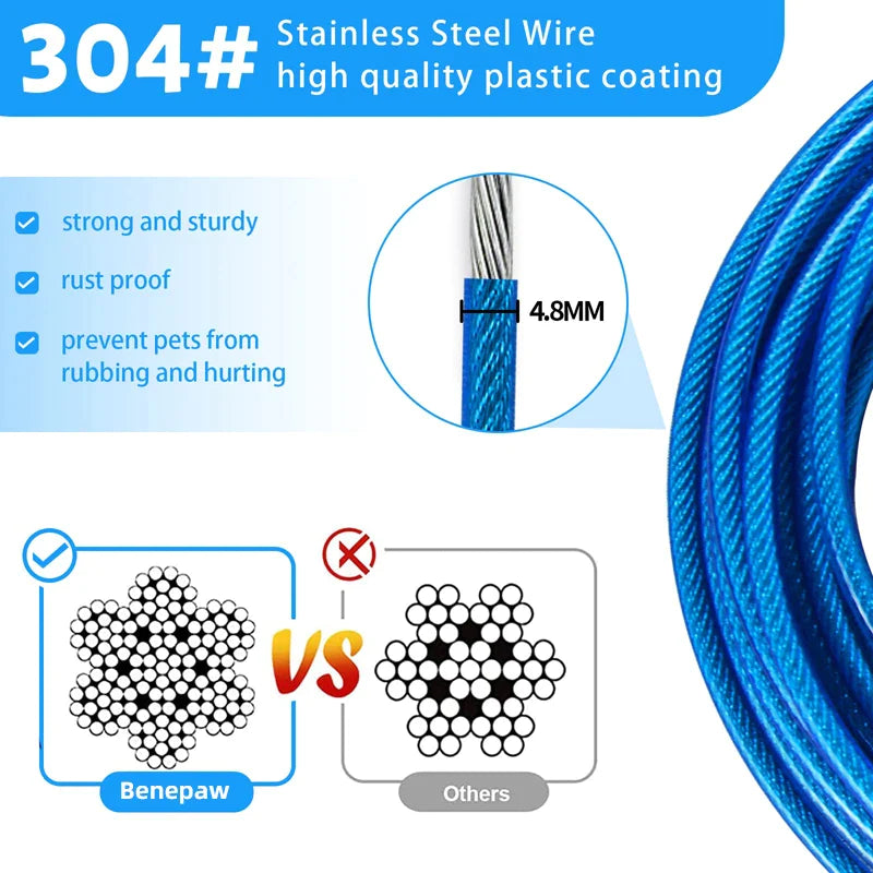 Steel Wire Heavy Duty Dog Tie Out Cable