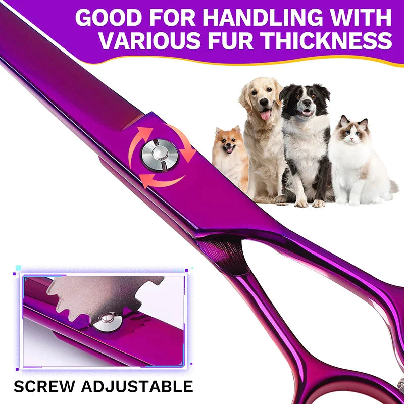 Purple Stainless Steel Ergonomic Dog Scissor