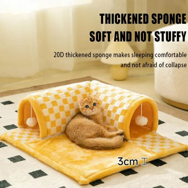 Luxury 2 In 1 Cat Tunnel & Bed