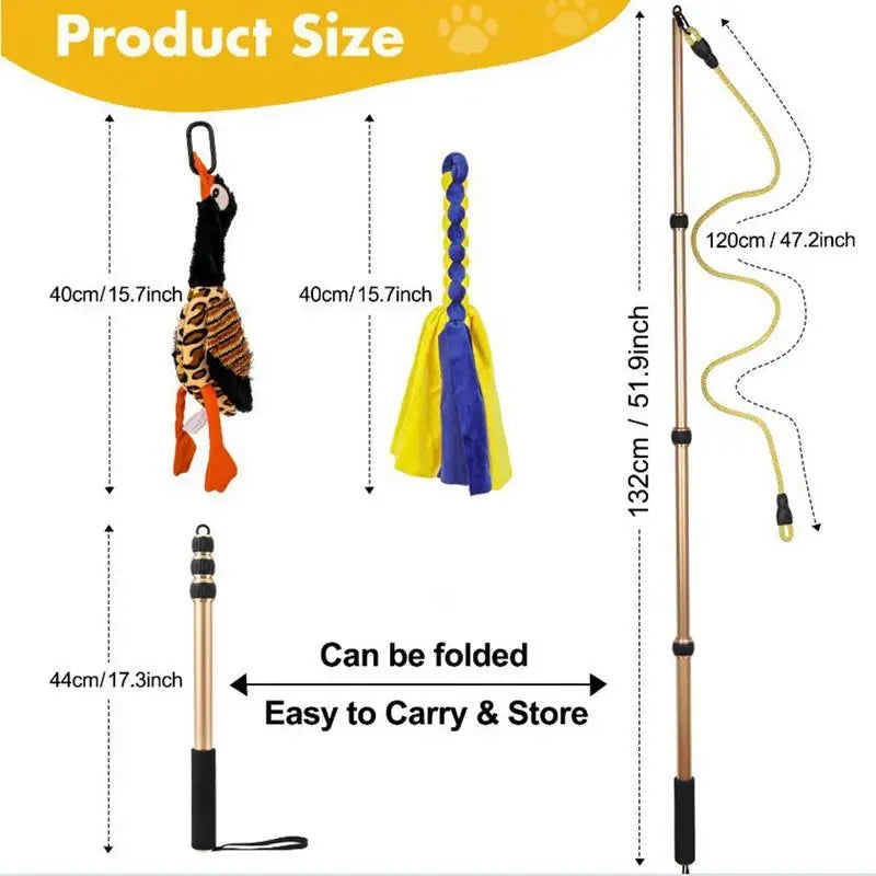 Extendable Dog Teaser Wand Toy