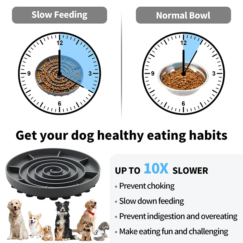 Raised Ridges Soft Silicone Dog Bowl