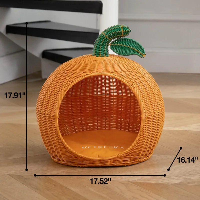 Hand Woven Rattan Cat Bed