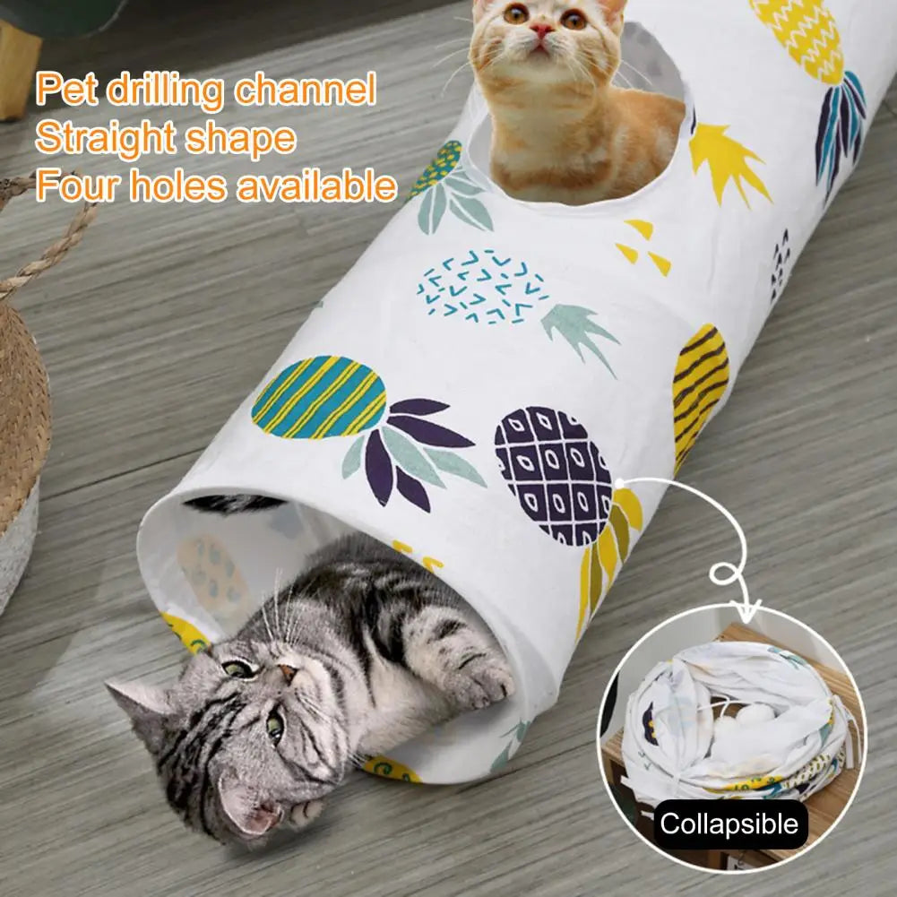 Foldable Fruit Print Cat Tunnel