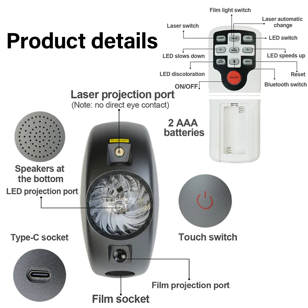 Aurora Galaxy Star Projector Light