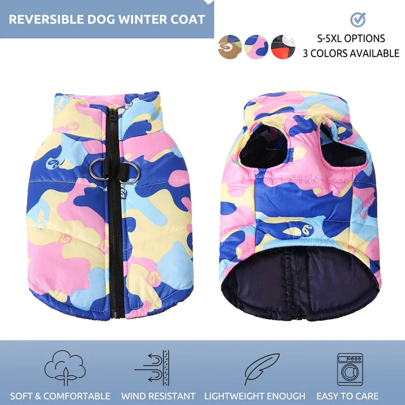 Camouflage Padded Dog Winter Jacket