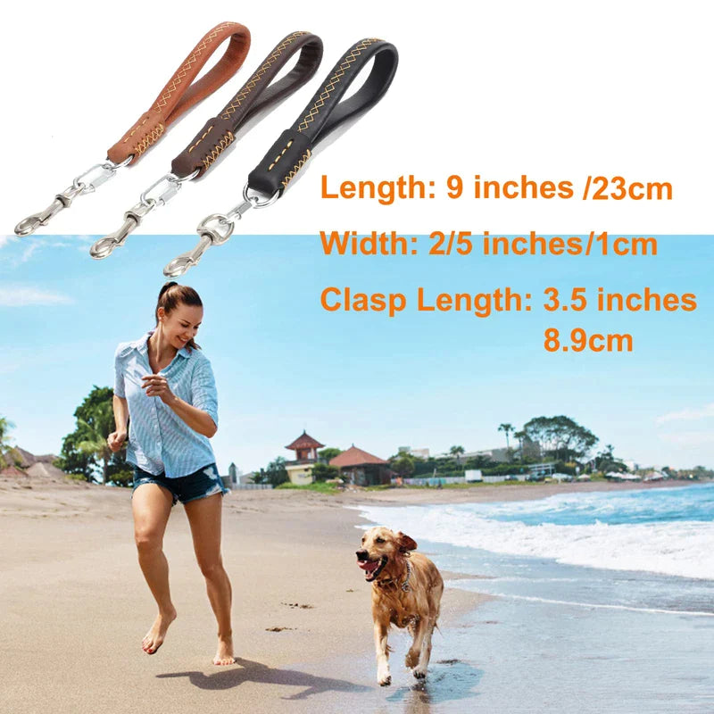 Rustproof Hook Genuine Leather Dog Lead