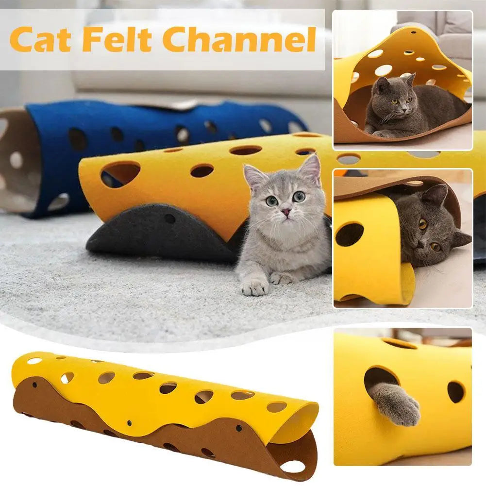 Foldable Cute Cat Felt Hiding Tunnel