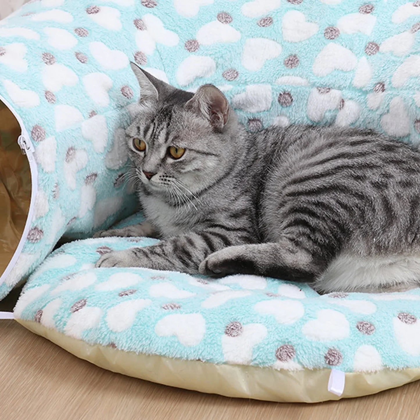 Soft Long Plush Round Cat Tunnel