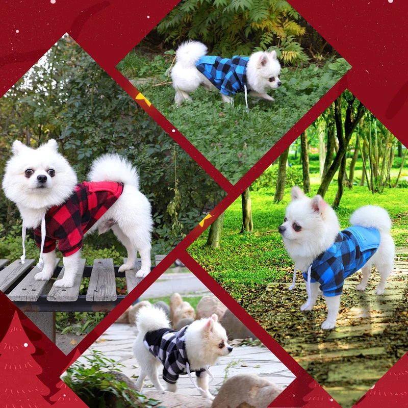 Classic Plaid Dog Hoodies