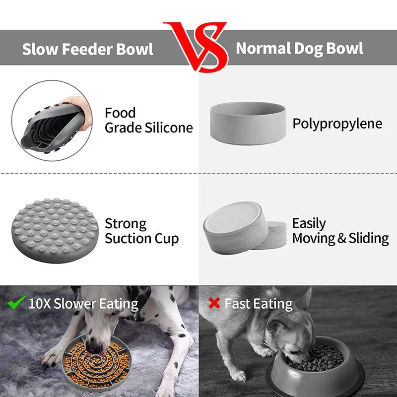 Raised Ridges Soft Silicone Dog Bowl