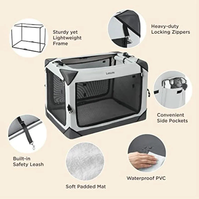4-Door Collapsible Dog Travel Crate