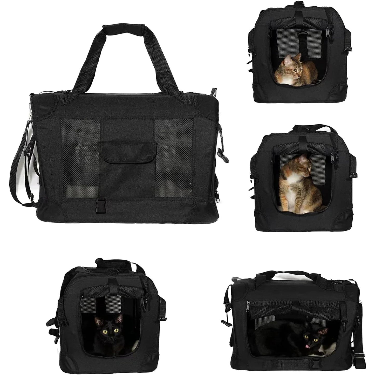 Foldable Soft Dog Travel Bag With Straps