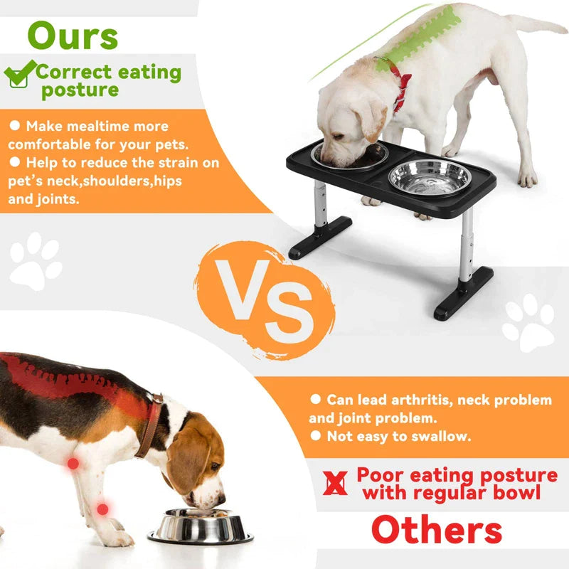 4-heights Elevated Large Dog Bowls
