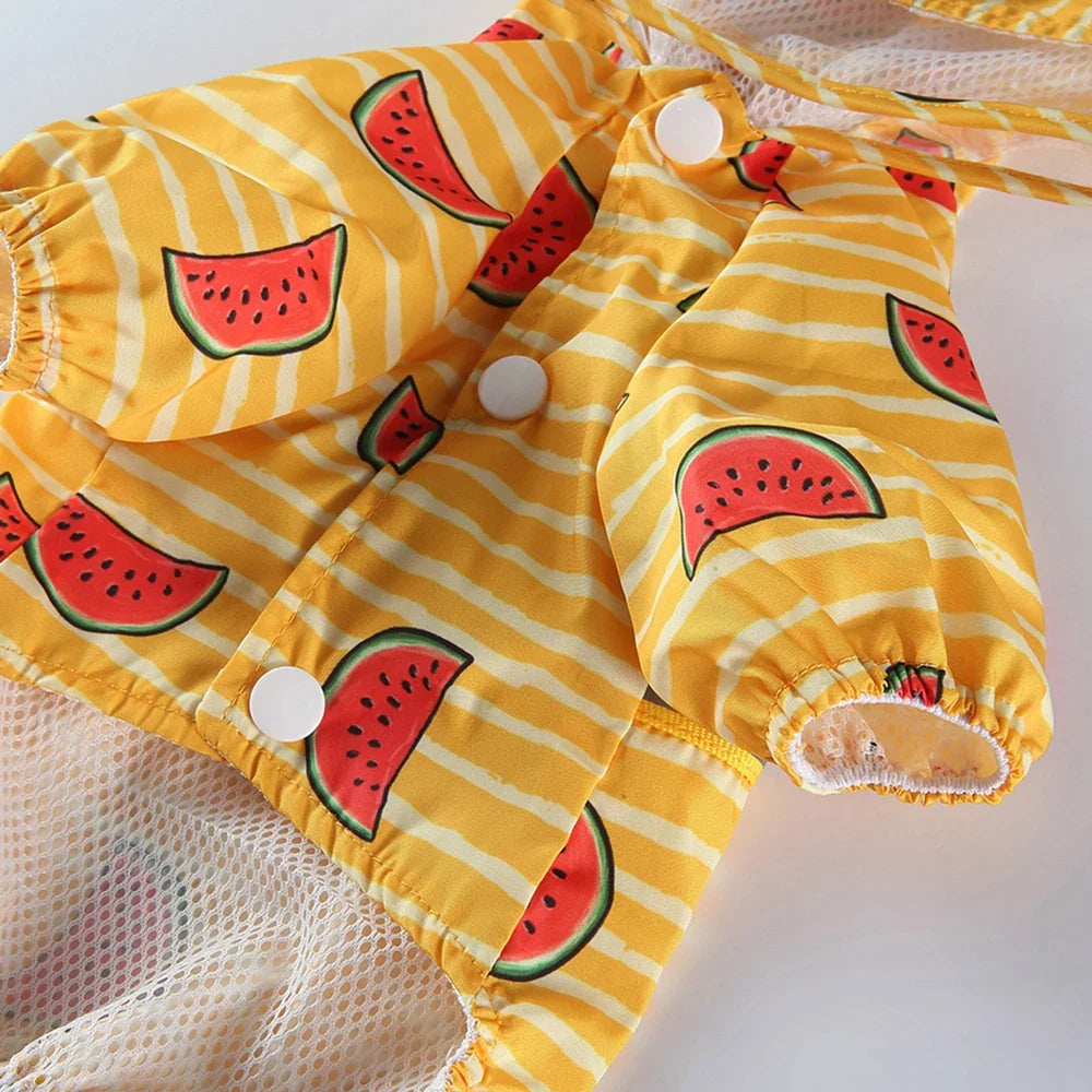 Fruit Print Waterproof Pet Raincoat
