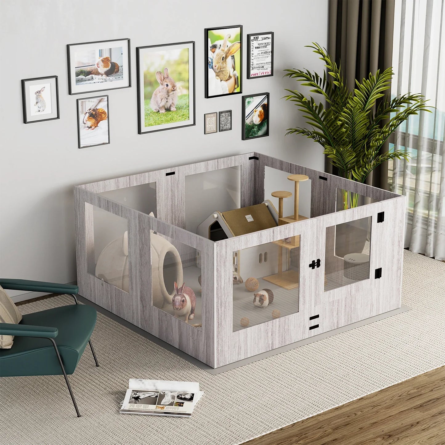 Indoor Tempered Glass Dog Playpen