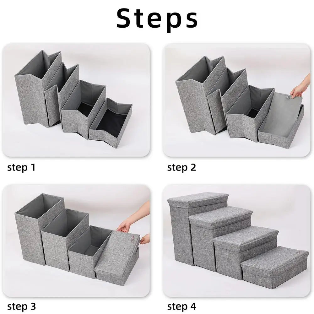 4-Step Pet Stairs With Storages