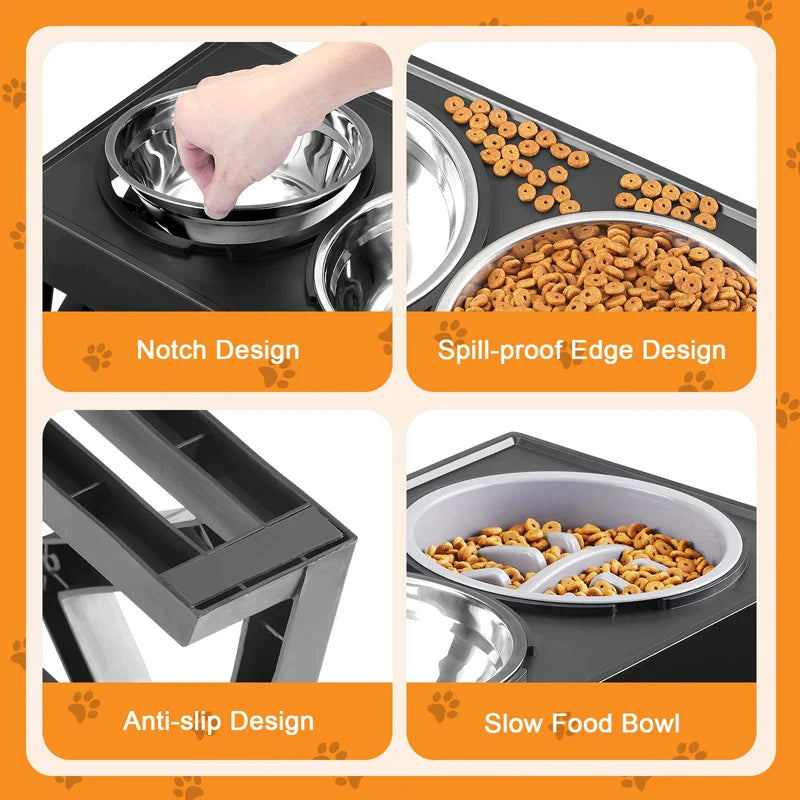 15° Tilted Elevated Dog Bowl Feeders