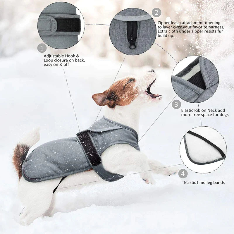 Cold Weather Dog Warm Fleece Jacket