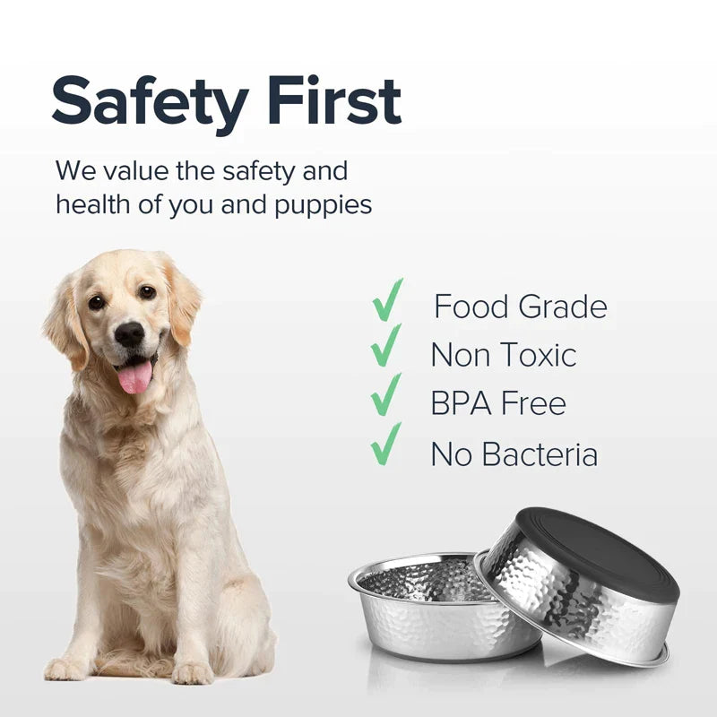 Luxury Hammered Stainless Steel Dog Bowls