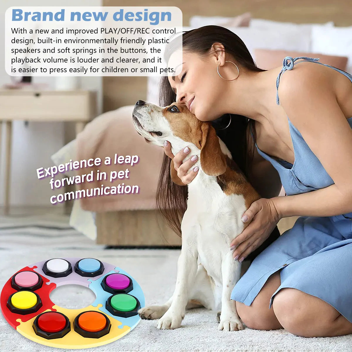 8Pcs Dog Talking Button With EVA Mat