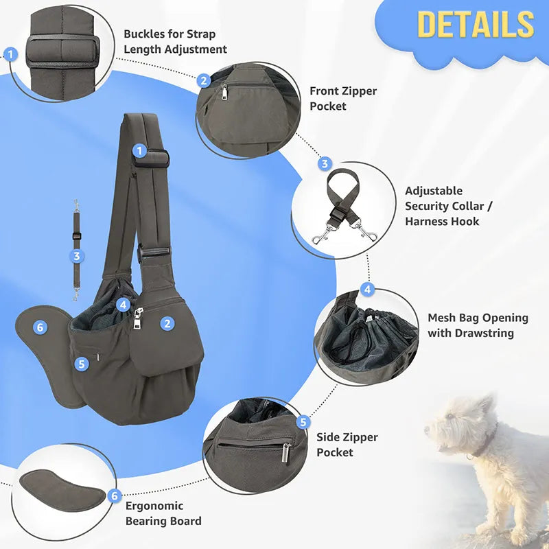 Drawstring Dog Sling Carrier Bag