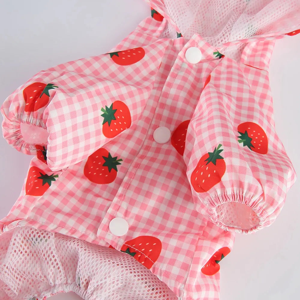 Fruit Print Waterproof Pet Raincoat