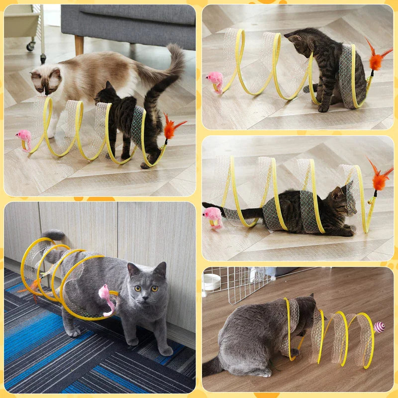 Collapsible Feather Plush Cat Toys