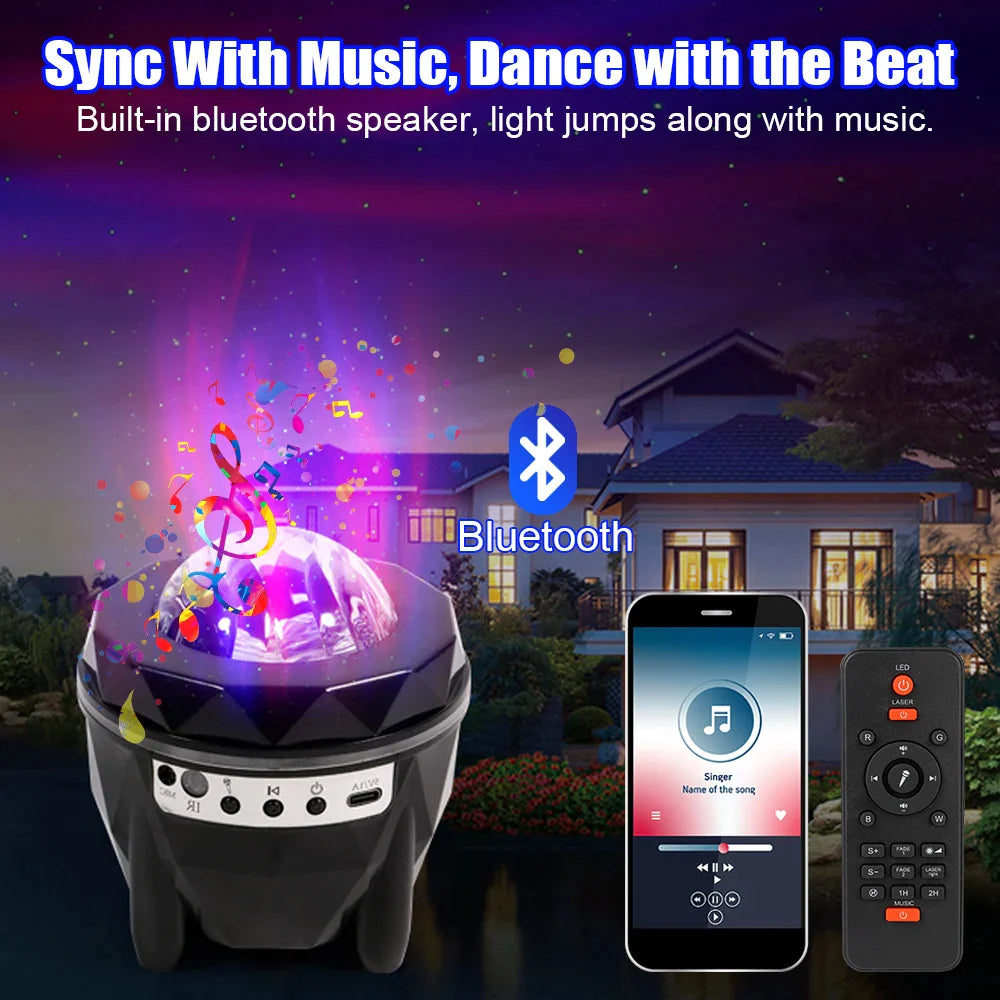 Music Sync Bluetooth Speaker Star Galaxy Lamp