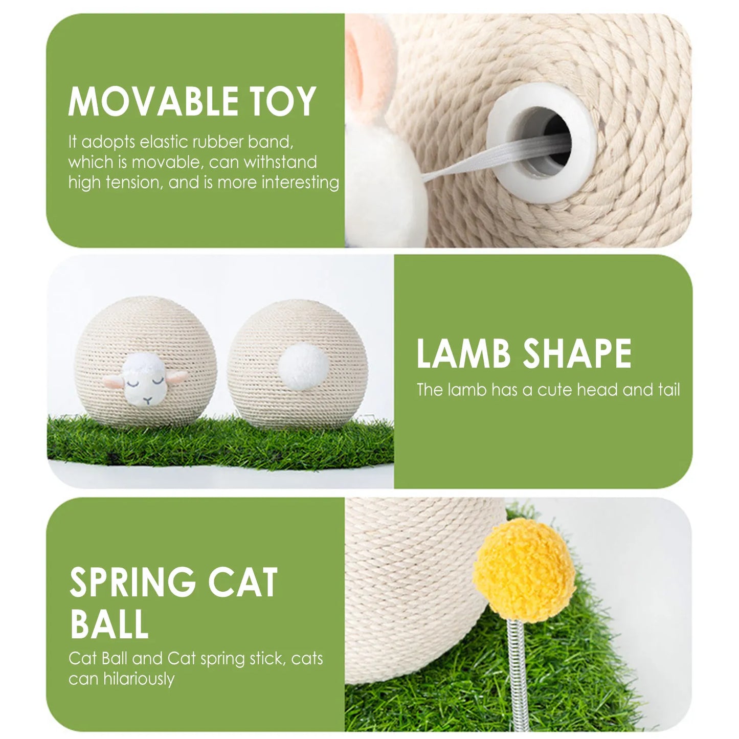 Cute Sheep Cat Scratcher Ball Toy